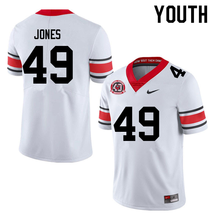 Youth #49 Gleaton Jones Georgia Bulldogs College Football Jerseys Sale-40th Anniversary